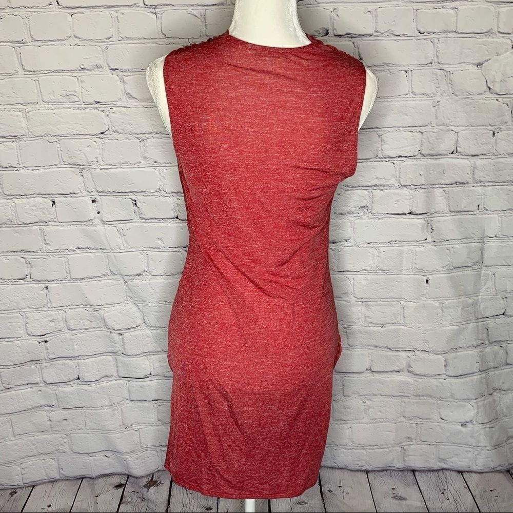 LAST CHANCE- Zara WBB Collection Heathered red sleeveless faux wrap dress - Picture 4 of 6